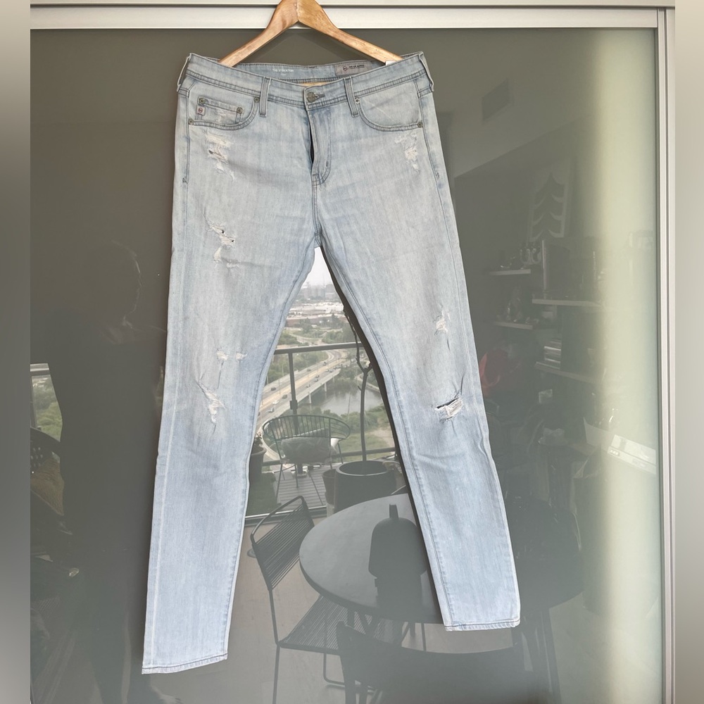 Ag Adriano Goldschmied Blue Skinny Jeans Light Wash